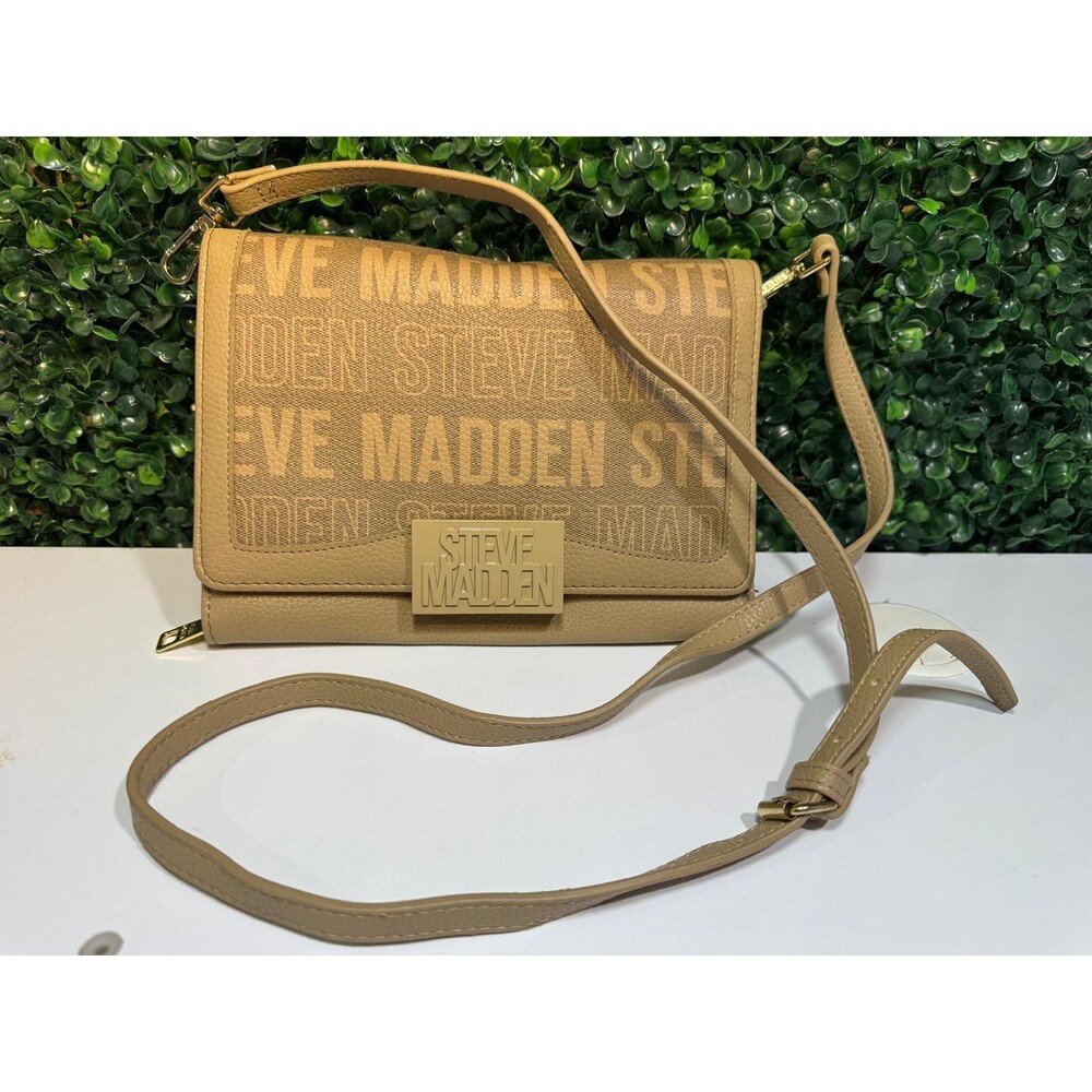 Steve Madden tan monogram crossbody bag